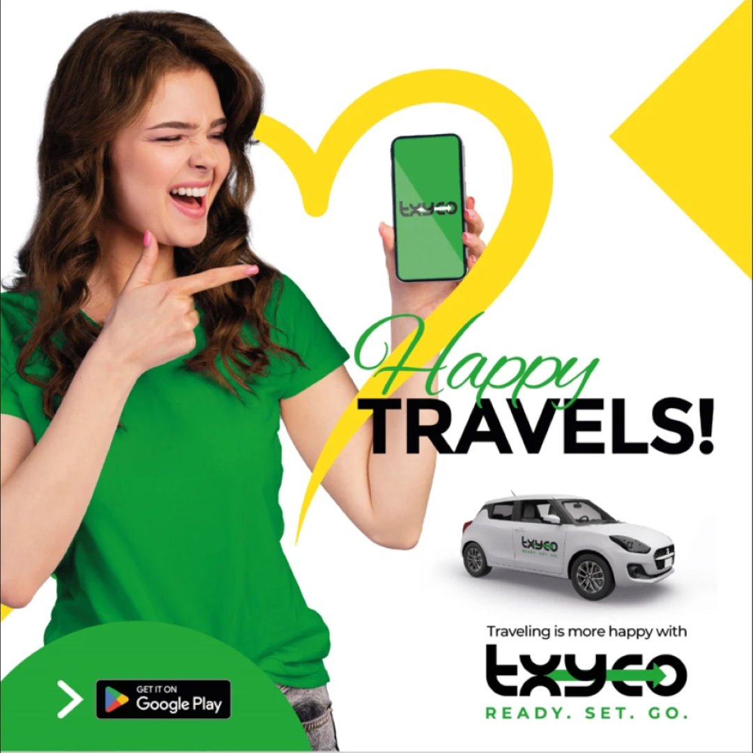 Happy Travels post: a woman points at the txyco app on her phone